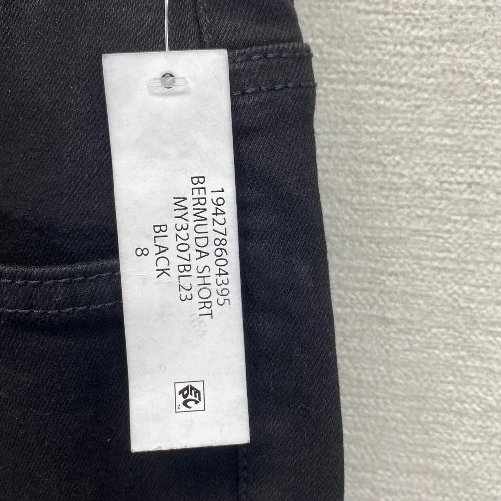 Seven 7 Jeans Sunset Bermuda Black Rolled Cuff Shorts Size 8 Stretch NWT